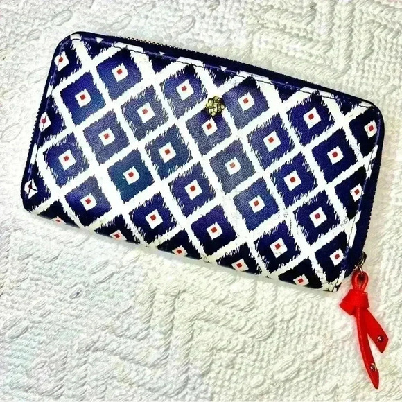 Bolton’s Wallet Purse | Blue and Red Diamond on White Design - Picture 3 of 3